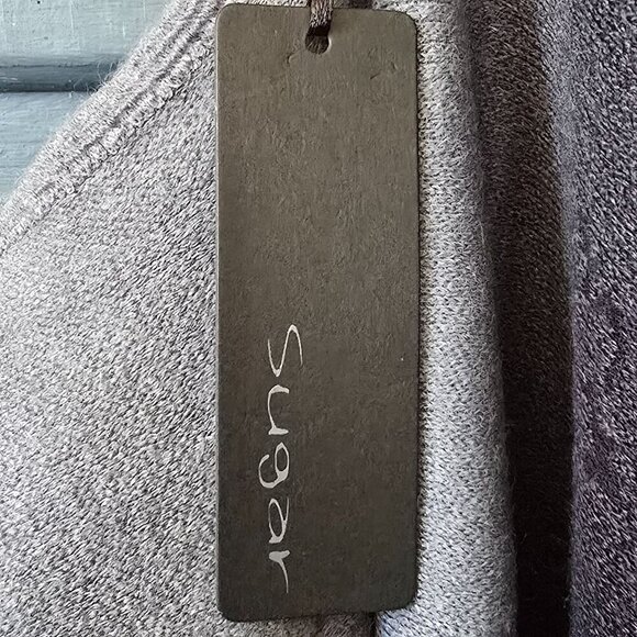 Sugar Ombre Gray Floral Poncho One Size Black Pom Pom Trim Flowy Brushed Cotton - Picture 6 of 9